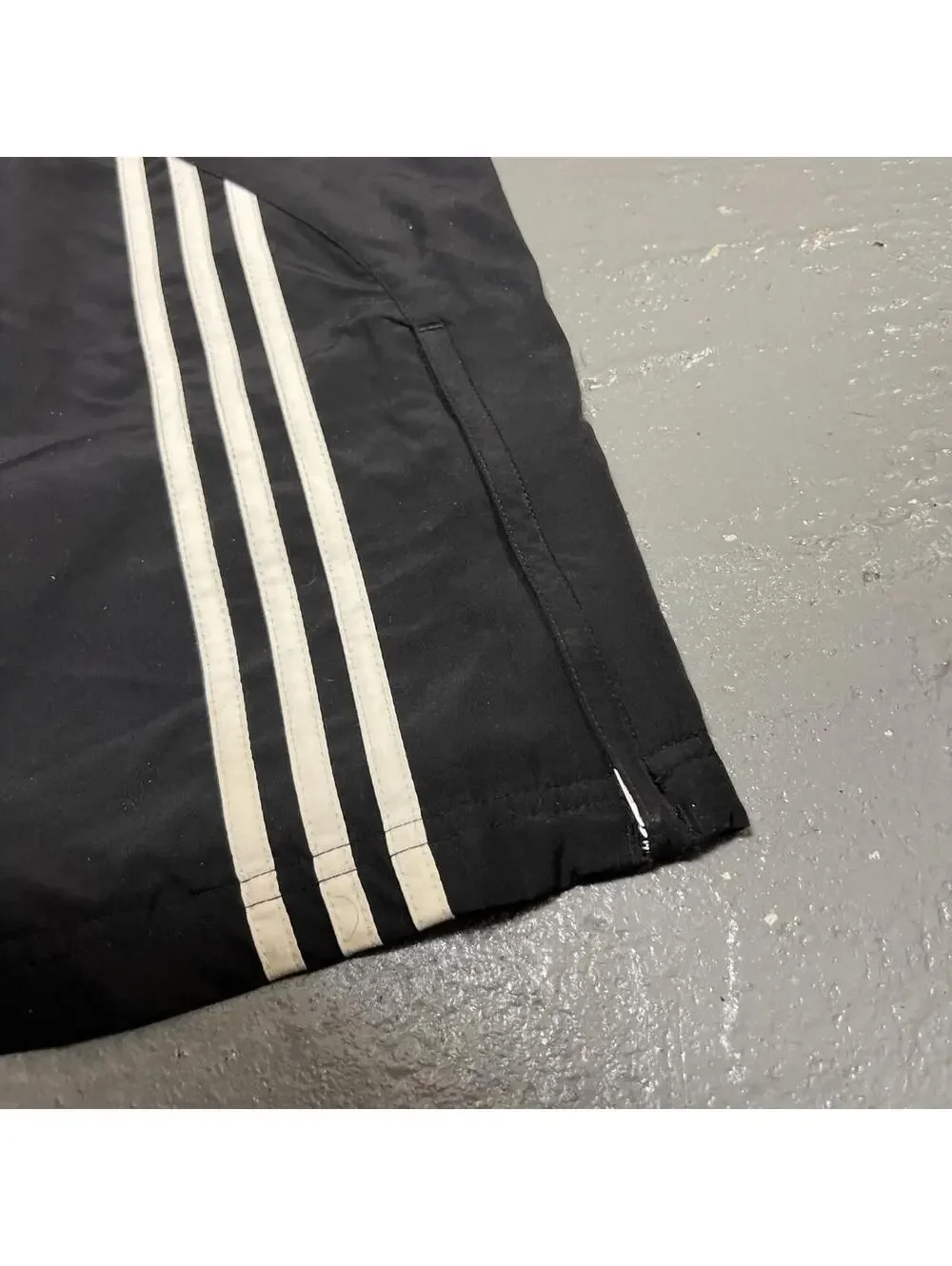 Y2K Adidas Black and White Baggy Trackpants
